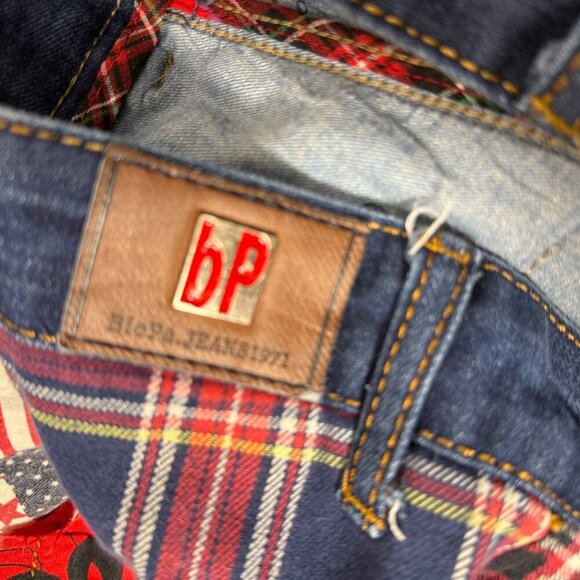 RARE BiePa Jeans 1971 Patchwork Distressed Jeans Size 32 - Picture 3 of 12
